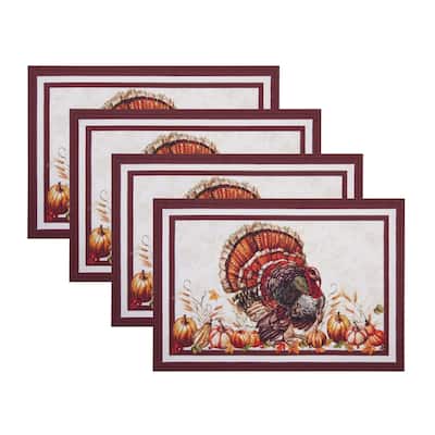 Autumn Heritage Turkey Engineered Placemats, Set of 4 - 13x19