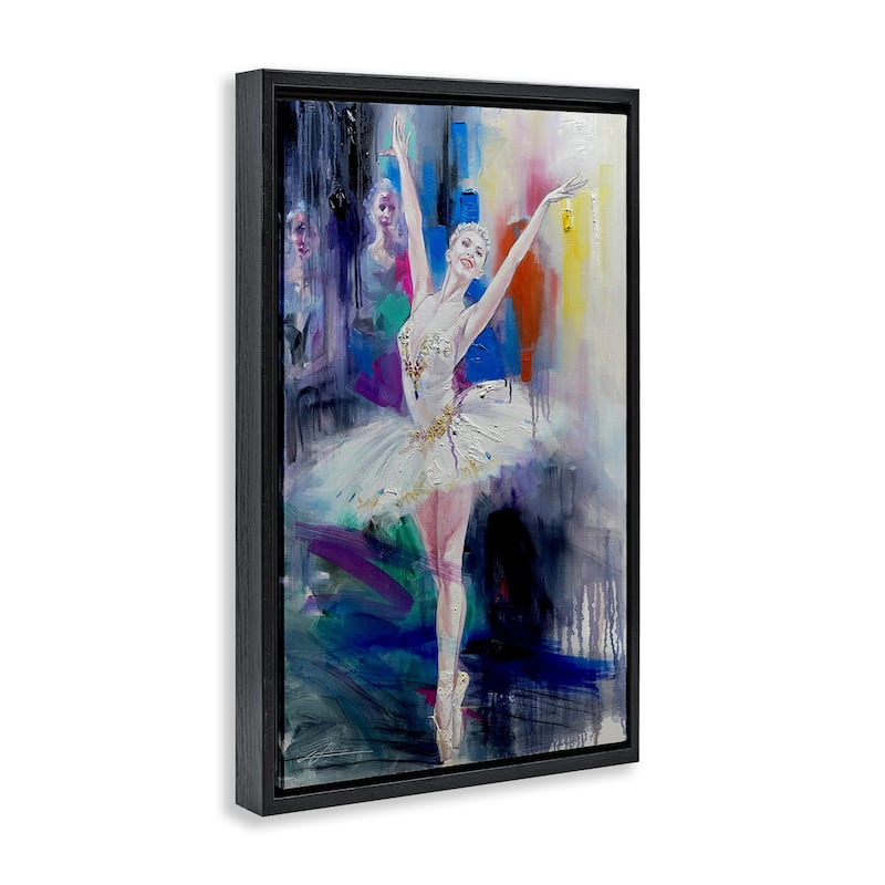 Stupell Bold Ballerina Abstraction Framed Floater Canvas Wall Art Design By Lucille Lee