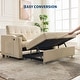 preview thumbnail 5 of 28, 3-in-1 Convertible Sleeper Sofa Bed with Pull-Out Bed, Corduroy Futon, Charging Port & Side Pocket