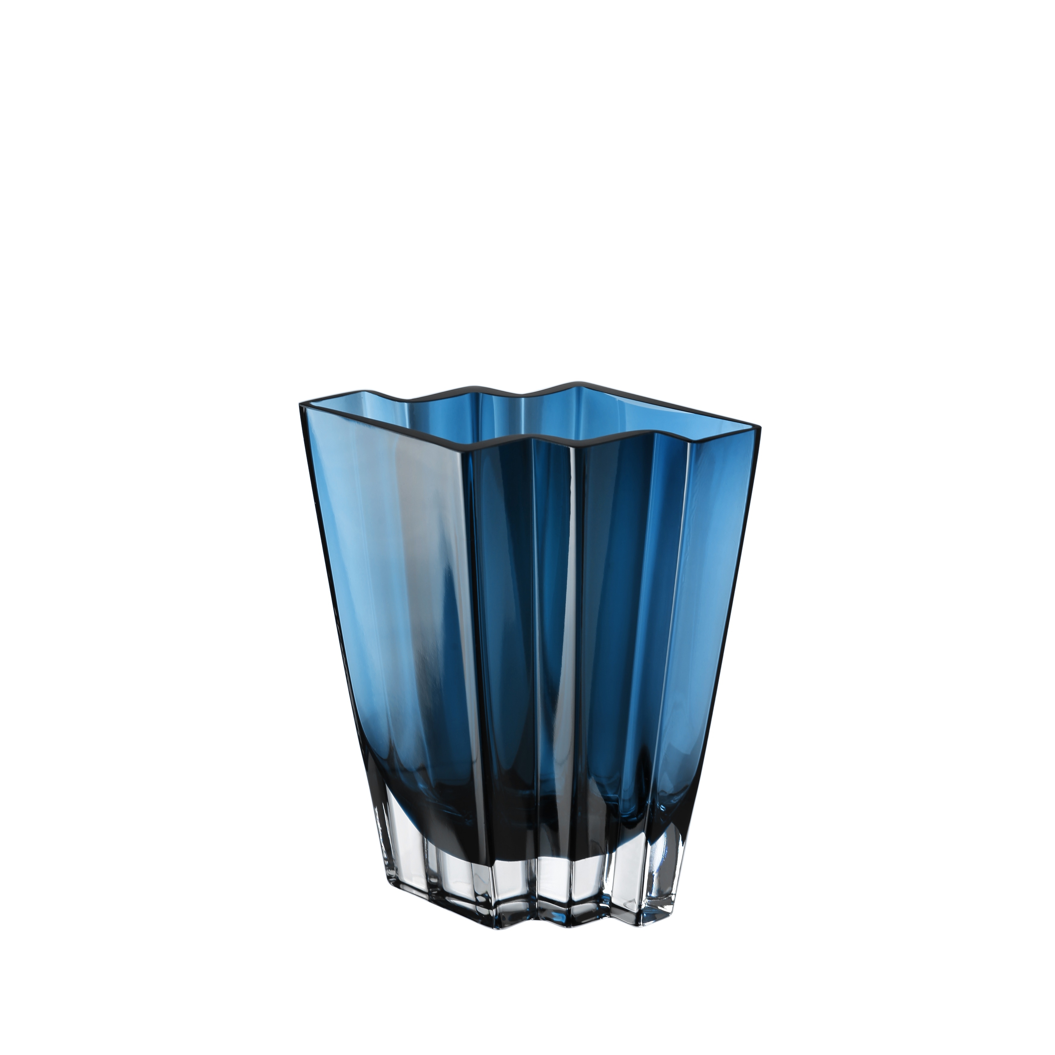 Majestic Gifts Inc. Chevron Vase, Midnight Blue -9" Height-
