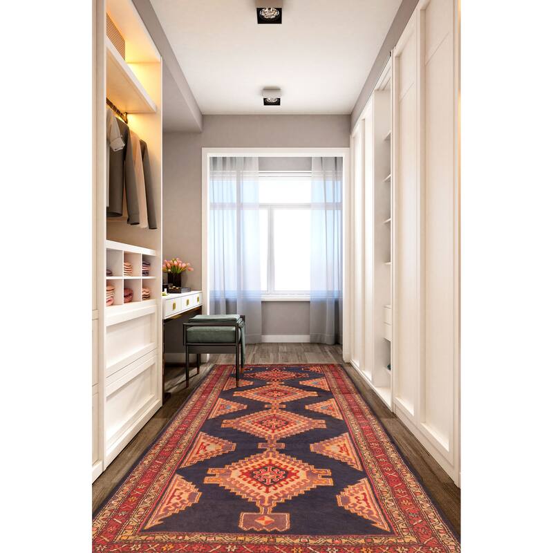 ECARPETGALLERY Hand-knotted Konya Anatolian Dark Navy Wool Rug - 4'0 x 10'4