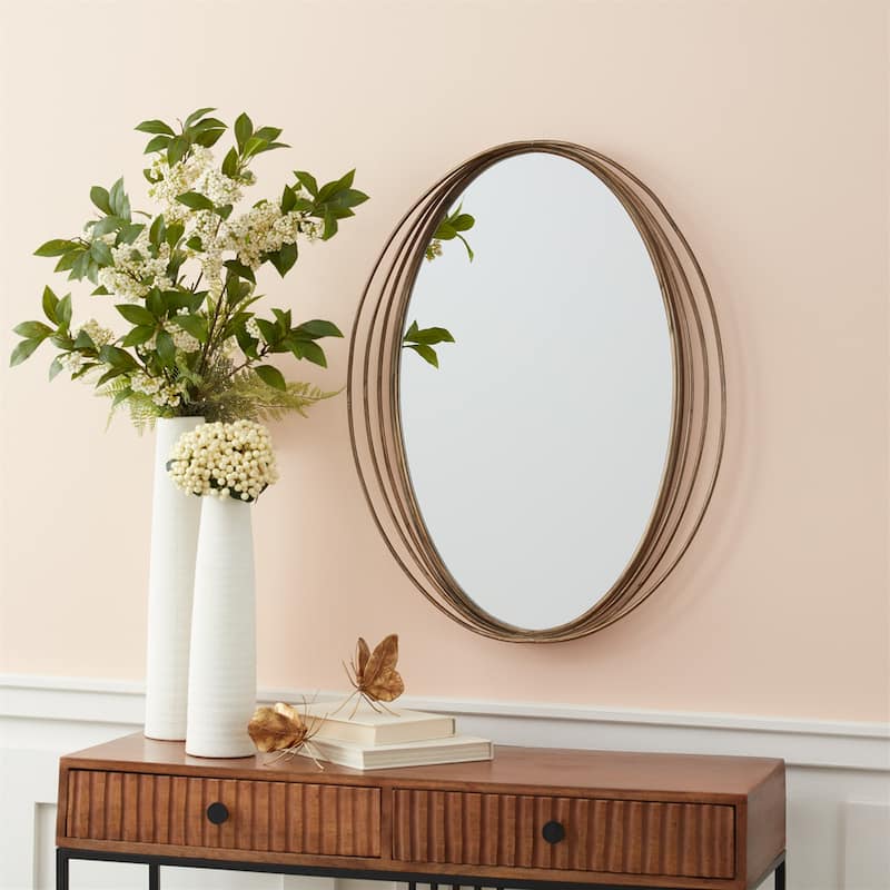 Oval Framed Wall Mirror - 30.5" - Brushed Copper