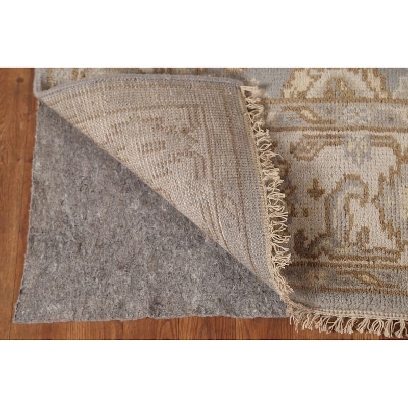 Gray Oushak Oriental Area Rug Handmade Wool Carpet - 3'11"x 6'1"