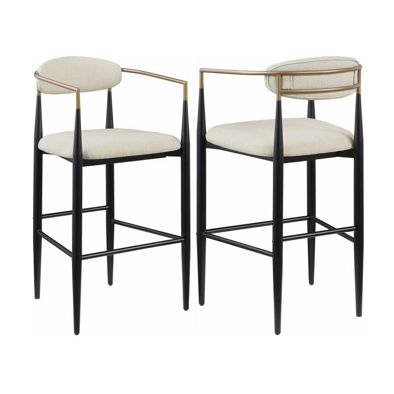 Renfroe Upholstered Stool with Metal Leg