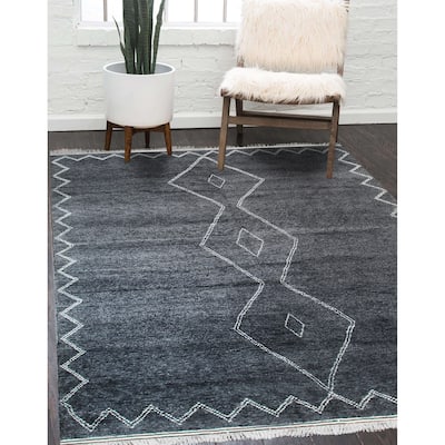 Charcoal Moroccan Contemporary Berber Moroccan Area Rug, Stylish and Durable Rug for Enhancing the Comfort and Aesthet