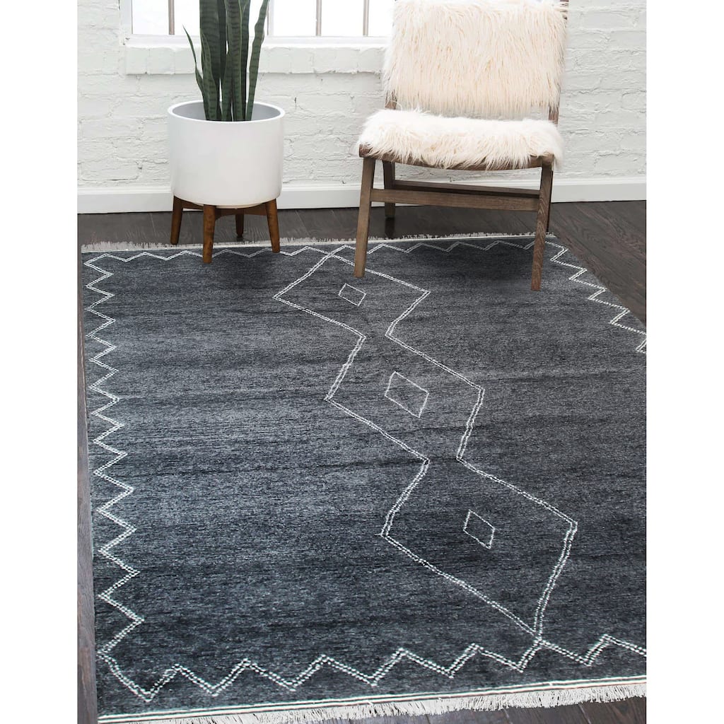 Charcoal Moroccan Contemporary Berber Moroccan Area Rug, Stylish and Durable Rug for Enhancing the Comfort and Aesthet