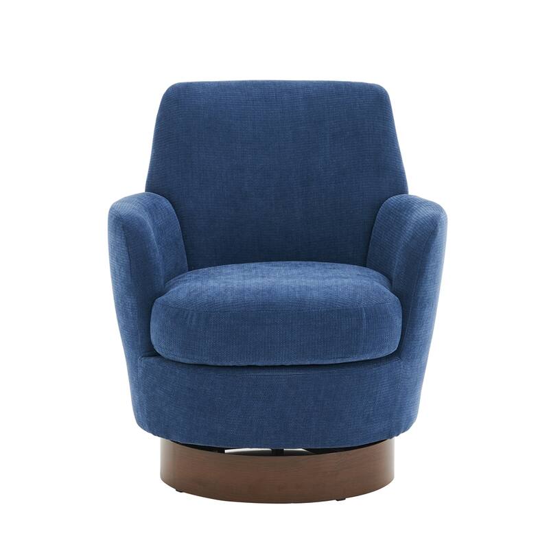 Swivel Round Accent Chairs Armchair with Stainless Steel Base