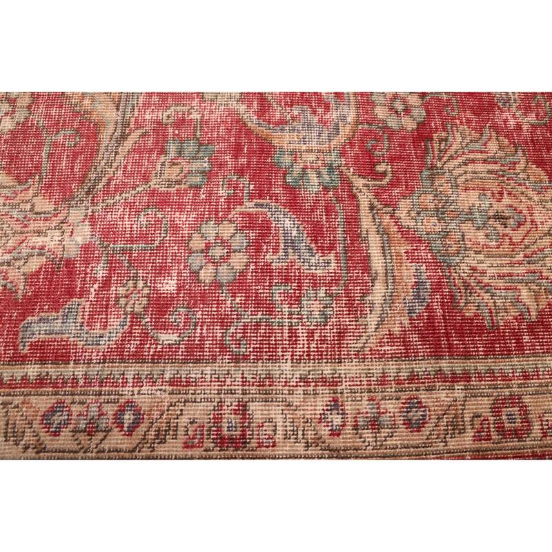 ECARPETGALLERY Hand-knotted Antalya Vintage Dark Red Wool Rug - 9'1 x 11'4