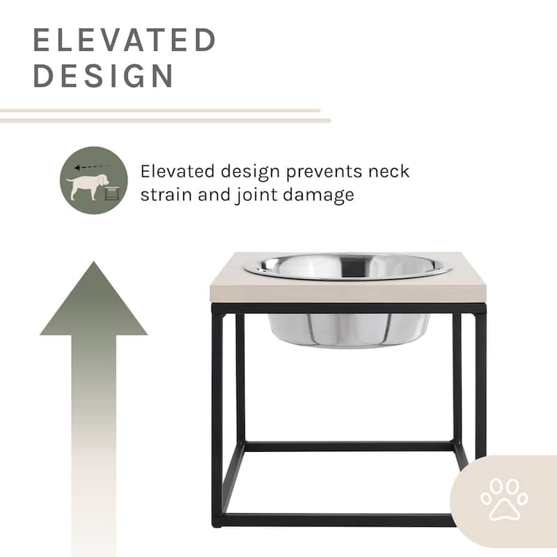Dan Wood and Stainless steel Pet Bowl