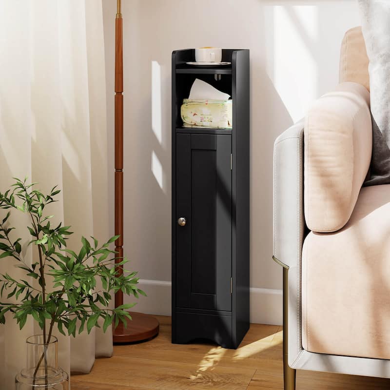 Costway Bathroom Storage Cabinet with Door Toilet Paper Holder Stand - See Details