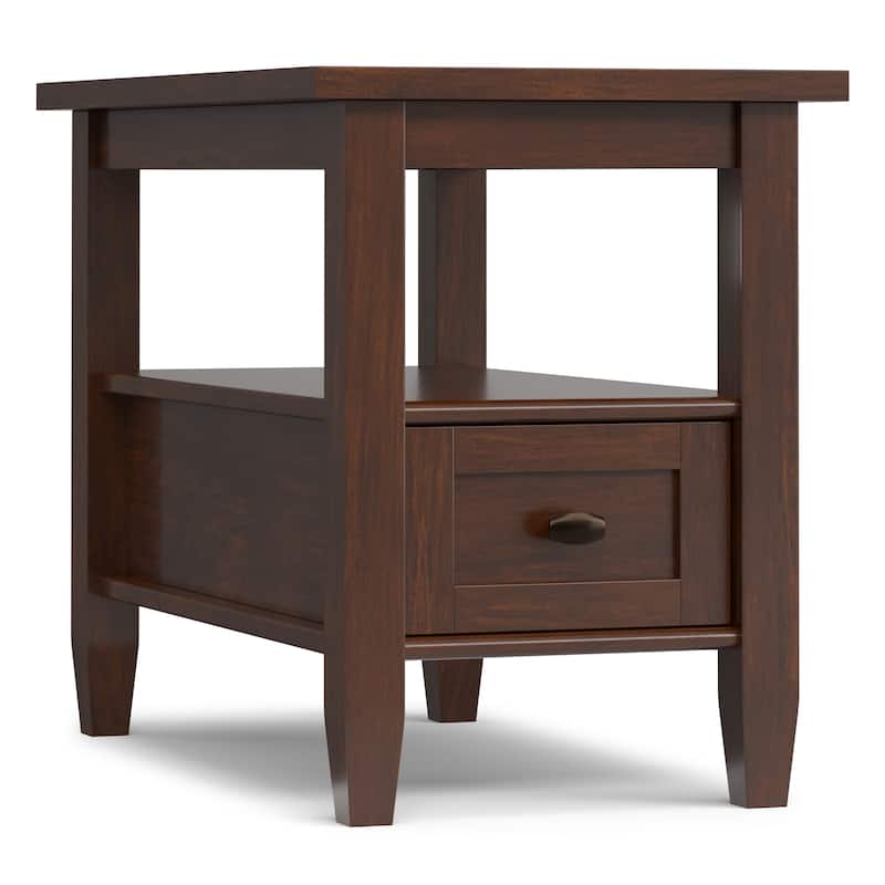 WYNDENHALL Norfolk SOLID WOOD 14 inch Wide Rectangle Transitional Narrow Side Table - 14 Inches wide