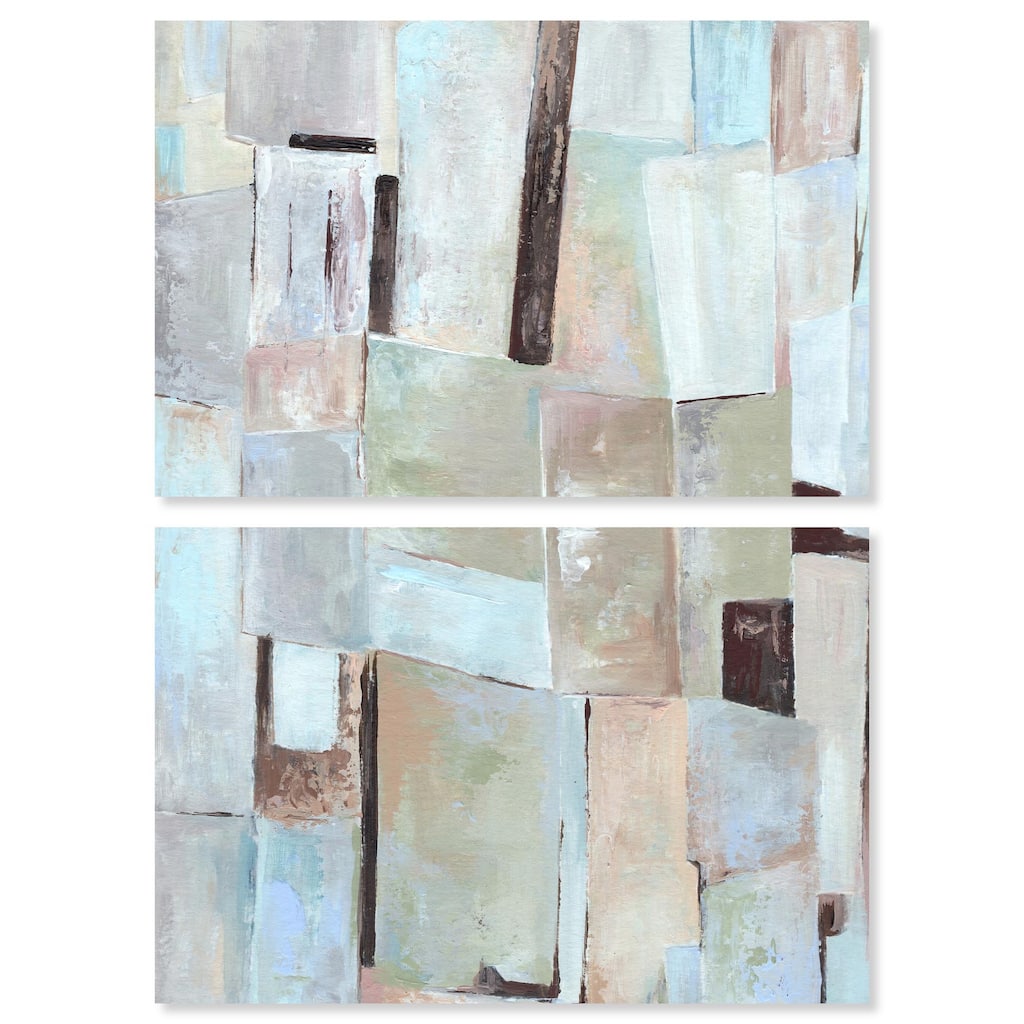 Crossed Lines Canvas Set of 2 by Art Remedy, Gallery Wrapped