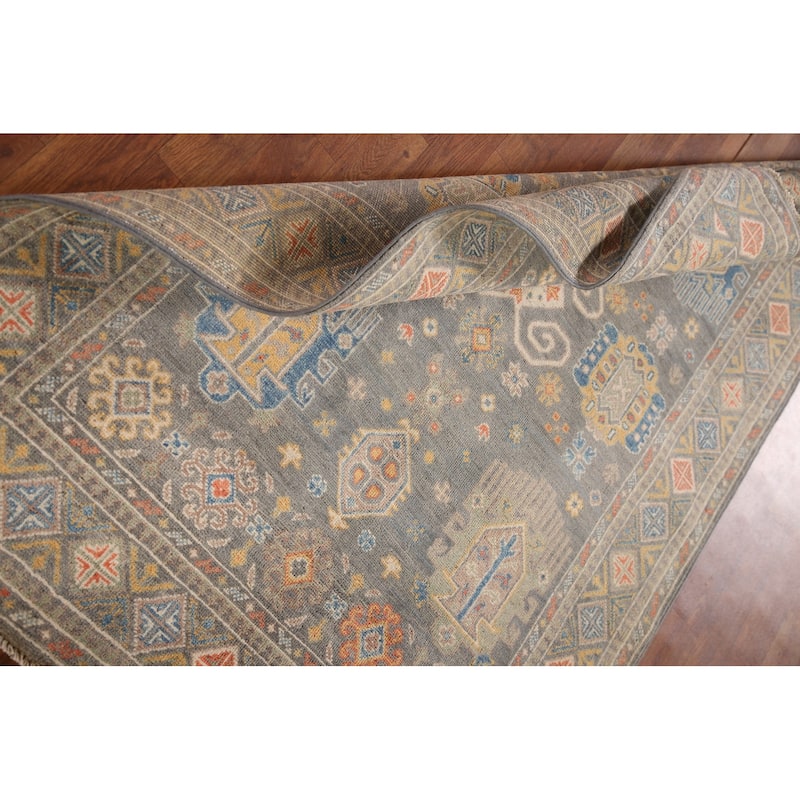Kazak Oriental Area Rug Handmade Wool Carpet - 4'0"x 5'10"