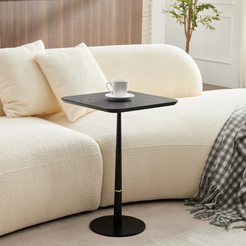Modern Minimalist Coffee Table Square Coffee Table with Waterproof Tabletop and Decorative Ring, for Living Room