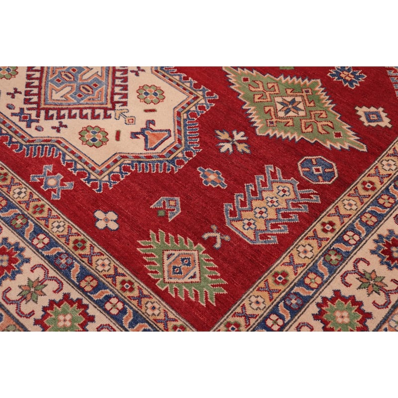 Rustic Kazak Santiago Red/Beige Wool Rug - 8'1'' x 9'8''