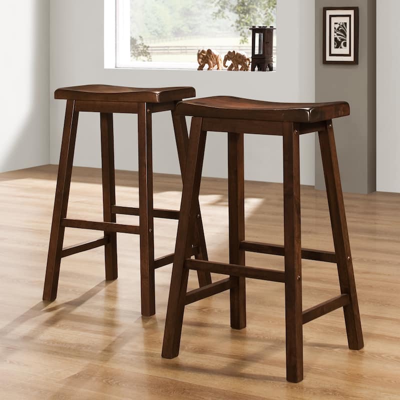Salvador Saddle 29-inch Counter Height Backless Stools (Set of 2) by iNSPIRE Q Bold