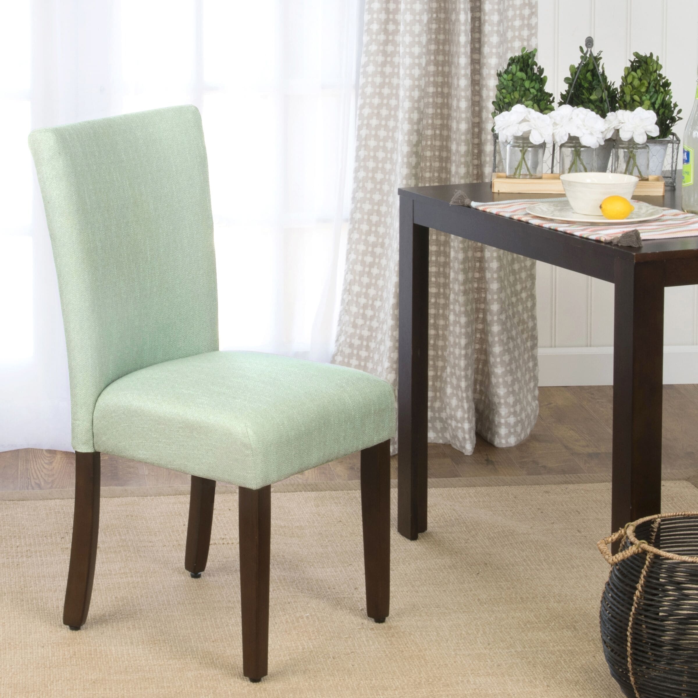Seafoam green top dining chairs