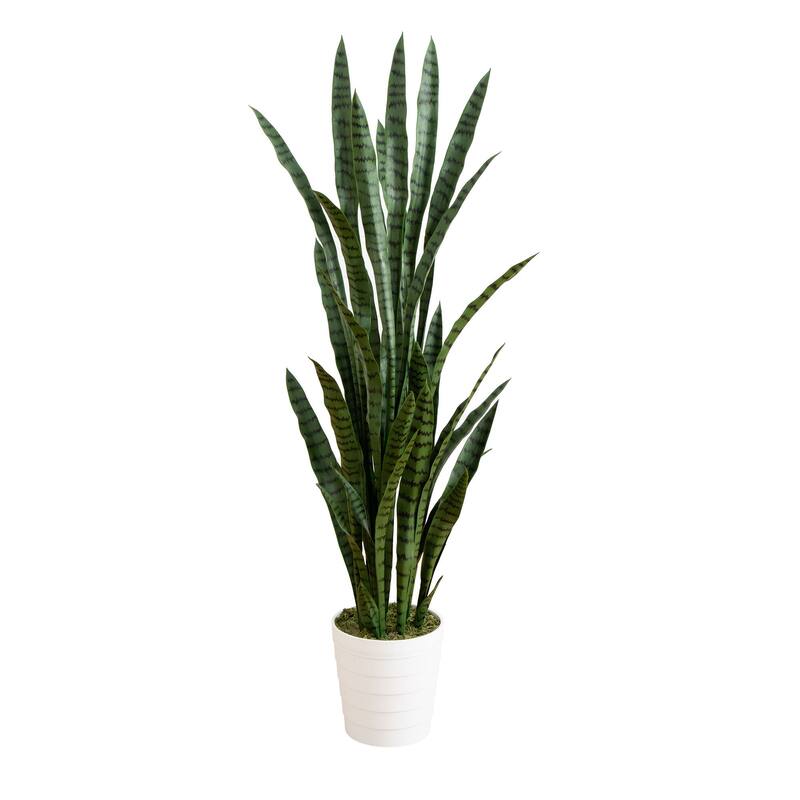 Sansevieria Artificial Potted Plant - 5' - Green