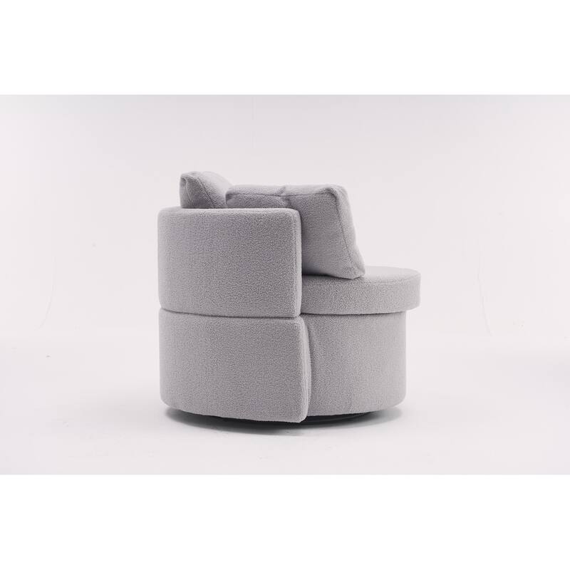 Teddy Fabric Swivel And Storage Chair