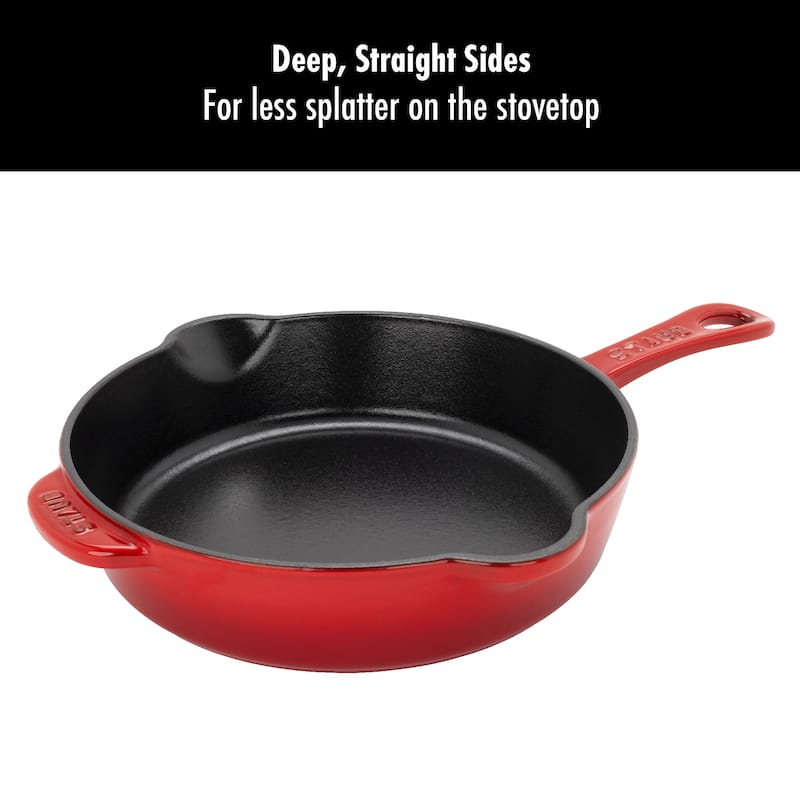 STAUB Cast Iron 8.5-inch Traditional Deep Skillet