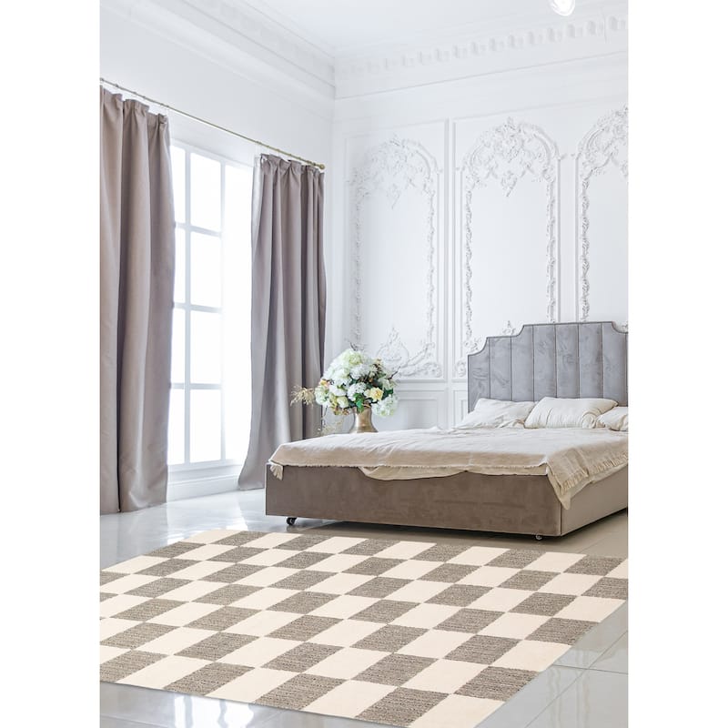 ECARPETGALLERY Hand Tufted Timeless Cream Wool Rug - 5'0 x 7'11