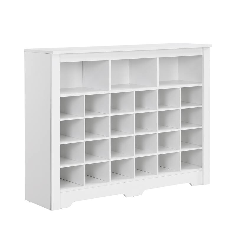 Sleek Design 24 Shoe Cubby Console for Bedroom