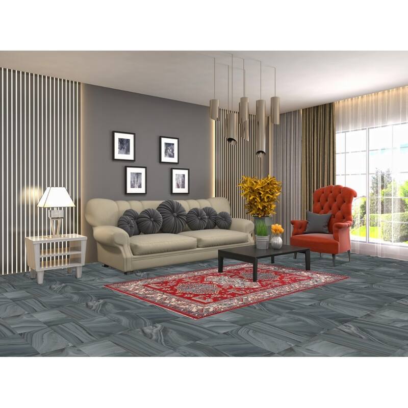 Red Kazak Oriental Foyer Rug Handmade Wool Carpet - 4'0" x 6'3"