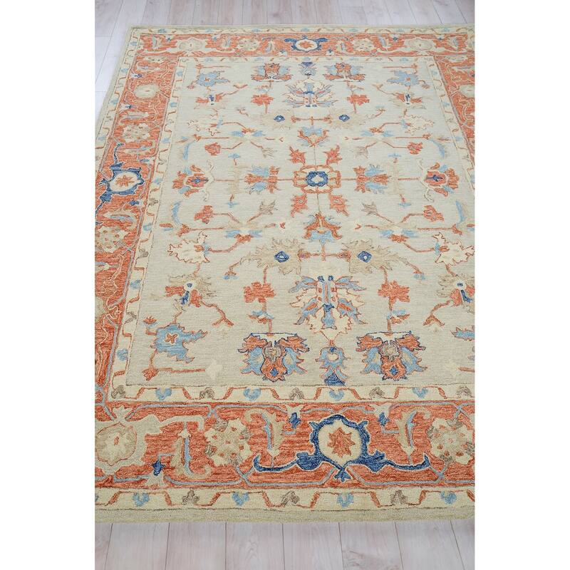 Exquisite Rugs Richmond Serapi Handmade Hand-tufted New Zealand Wool on Canvas Beige/Rust Area Rug