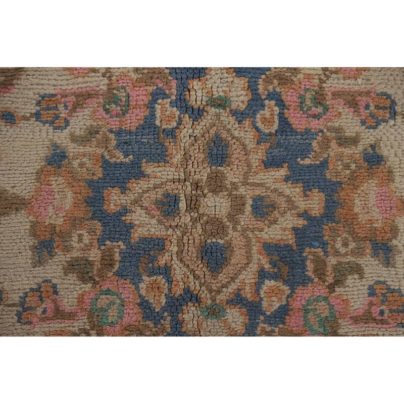 Hand Knotted Oriental 100% Wool Carpet Traditional Floral Coral Mashad Area Rug - 10' 7'' X 8' 0''
