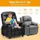 preview thumbnail 13 of 46, Costway Kids Youth Recliner Chair PU Leather w/Cup Holders & Side