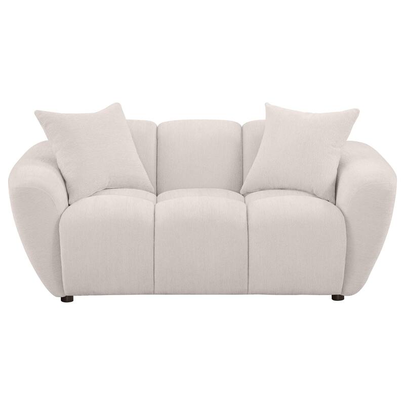 Destino Chenille Upholstered Splayed Arm Loveseat Greige - N/A