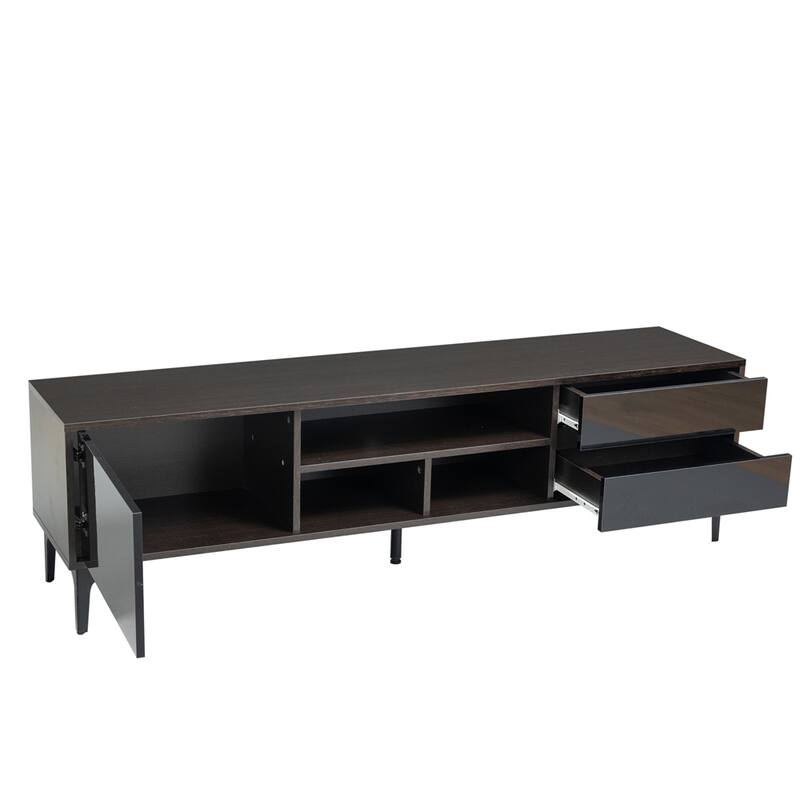 TV Cabinet with LED Remote Control Lights, UV Bloom Drawer Panel