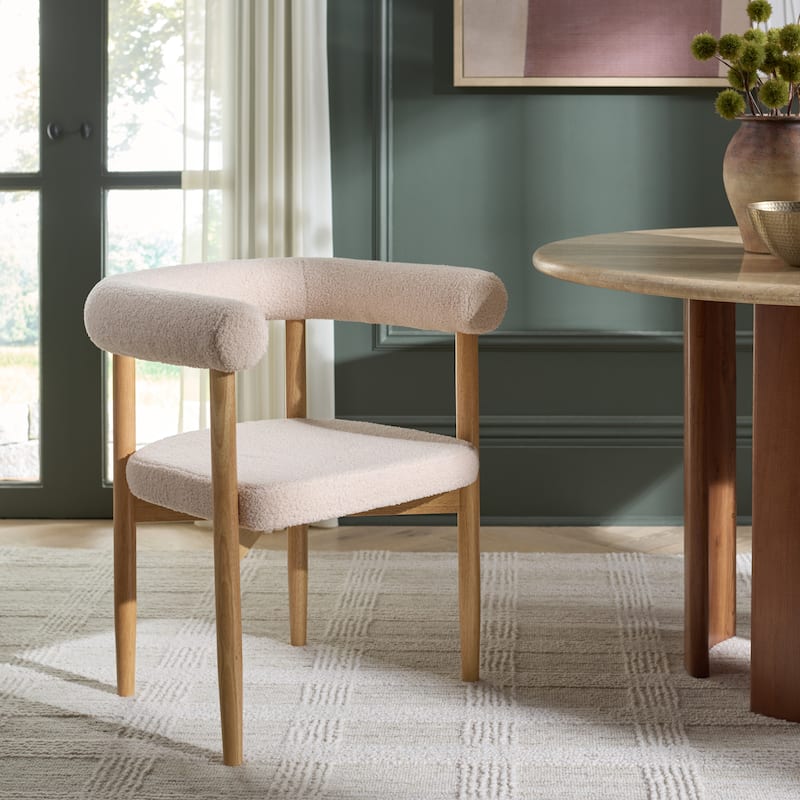 SAFAVIEH HOME Tomio Dining Chair - 26"W x 22"D x 29"H - Natural/Cream