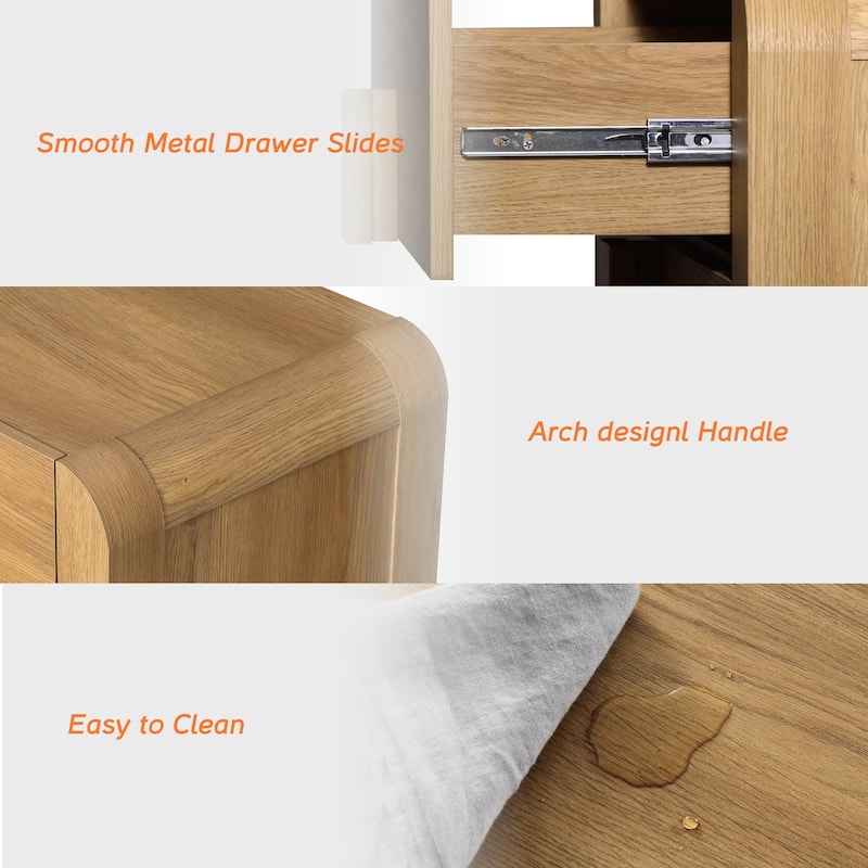 WAMPAT 5 Pcs Bedroom Set,9 Drawer Dresser And Nightstand Sets For Bedroom, Night Stand Set Of 2, 9 Drawer Dresser