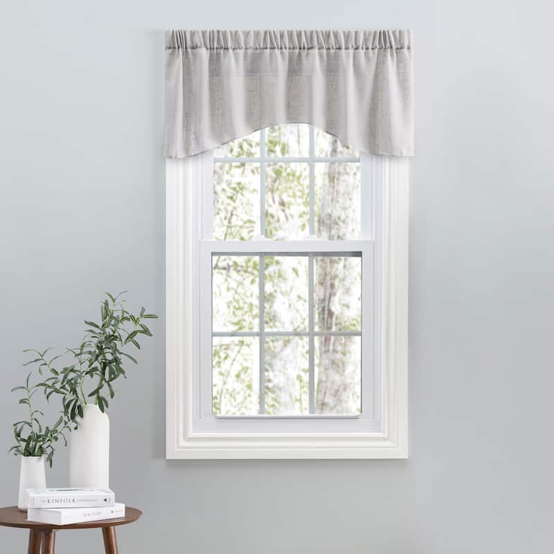 Shannon Premium Slubbed Linen Crescent Curtain Valance - 52"W x 18"L - Grey
