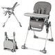 preview thumbnail 2 of 19, Gymax Foldable High Chair for Babies & Toddlers w/ Footrest Detachable Grey