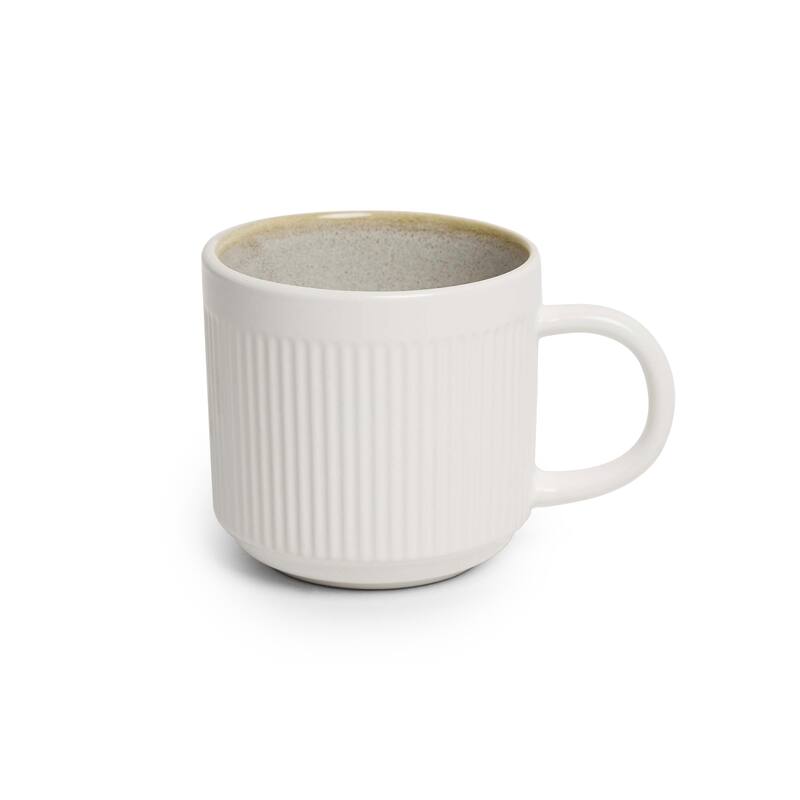 Sango Anderson Black Coffee Mugs Set of 4, 16.5 oz Ceramic Tea Cups