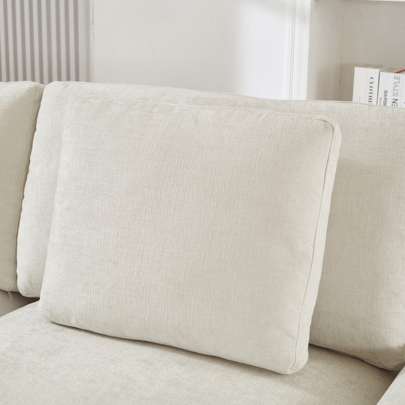 103.54" L-Shaped Sectional Sofa with Storage and Movable Ottoman