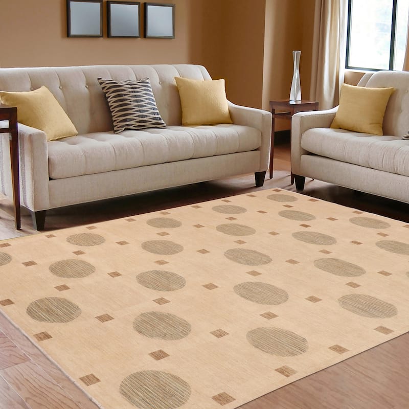 Earth Tone Desert Pillar Gabbeh Hand Knotted Area Rug