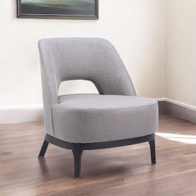 HomeRoots 26" Gray And Black Fabric Lounge Chair - 25.6' X '30.5' X '28.7