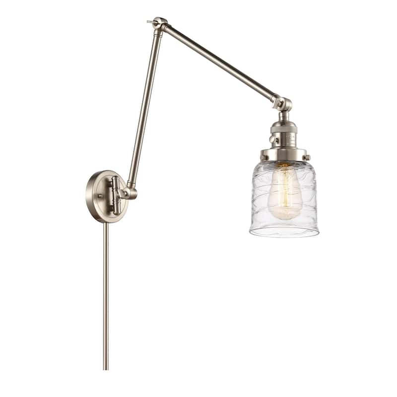 Innovations Lighting 238-30-8 Bell Sconce Bell 30" Tall Hardwired or - Brushed Satin Nickel / Deco Swirl