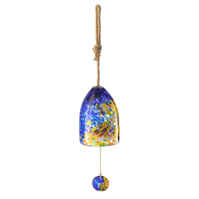 Glitzhome Set of 2 - 26"H Glass Twist Glaze Windchime - 32''H