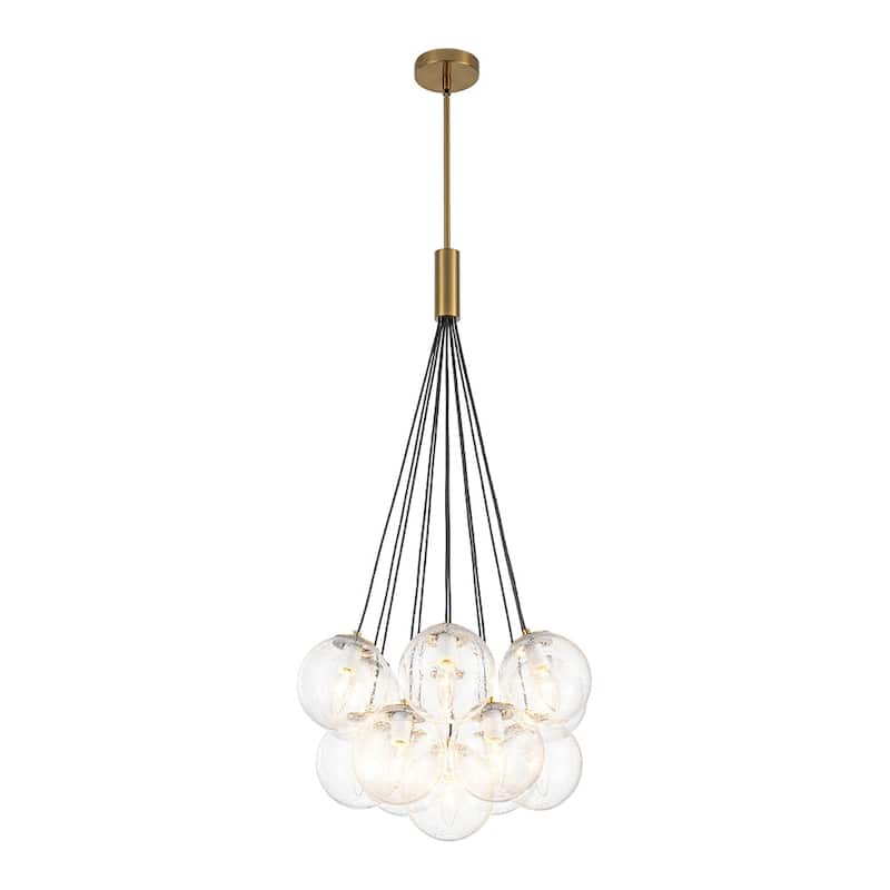 Glam 13-Light Clear Seeded Glass Soap Cluster Chandelier 21in