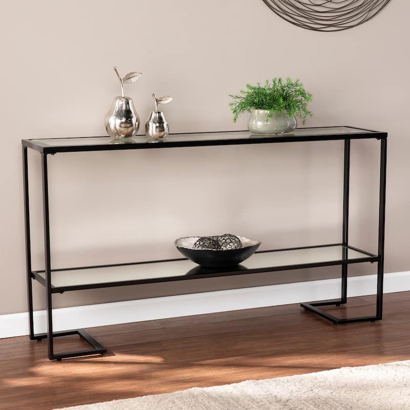 SEI Furniture Sampson Glam Narrow Console Table - Black
