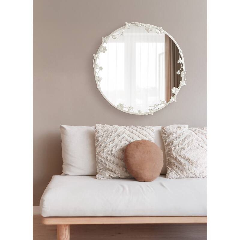 Kate and Laurel Rosella Floral Wall Mirror Metal