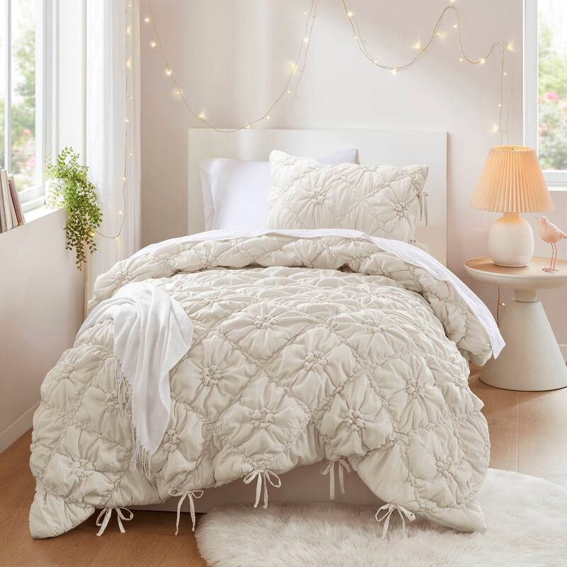 Intelligent Design Lily Embroidered Comforter Set - Twin - Ivory