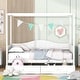 preview thumbnail 1 of 6, Twin Size Canopy Bed Storage Daybed Wooden Poster Bed with 2 Drawers White - Twin