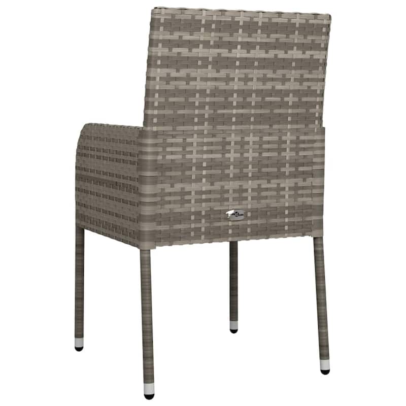 vidaXL Patio Chairs with Cushions 2 pcs Poly Rattan Black
