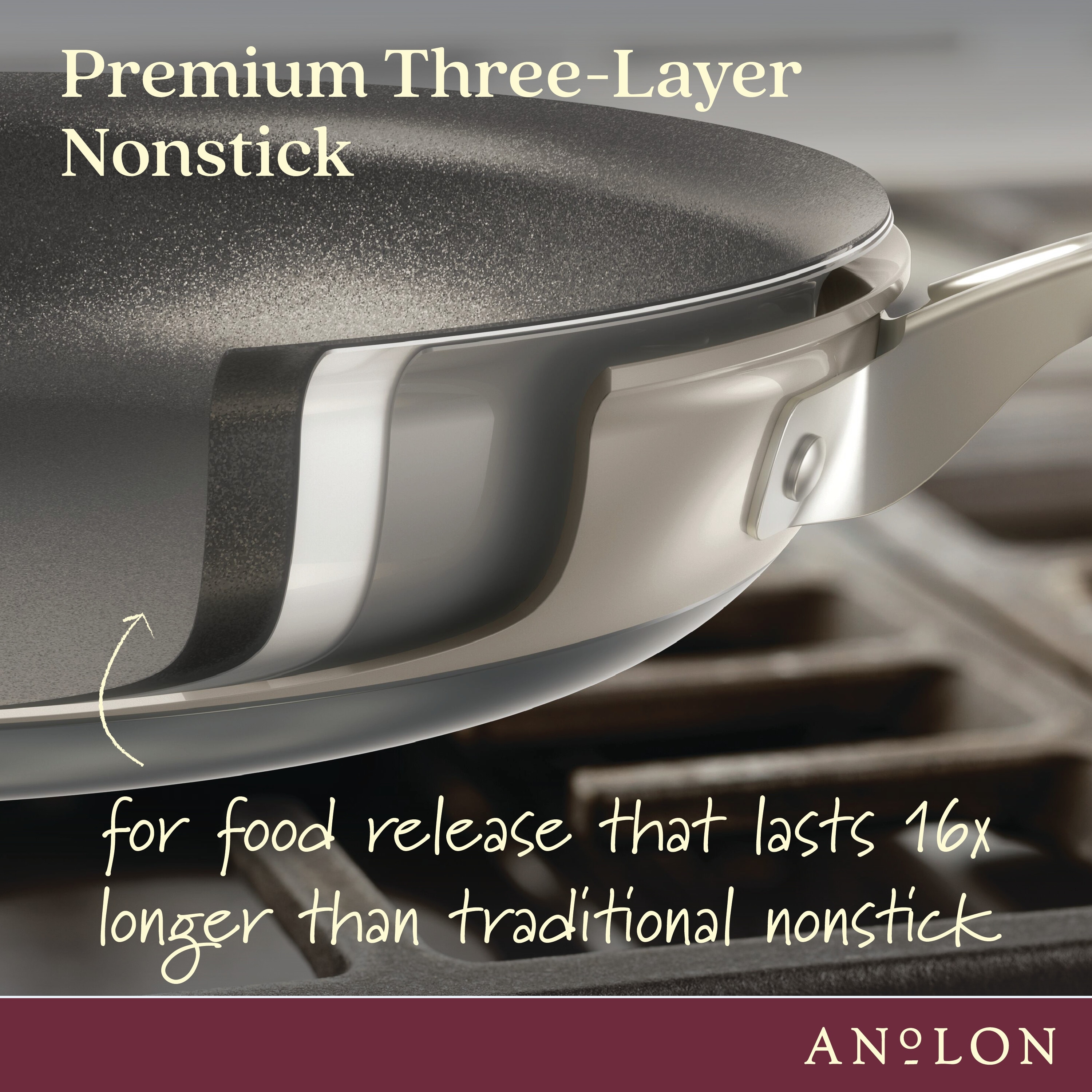  Anolon Advanced Hard Anodized Nonstick Crepe Pan, 9.5, Bronze  II: Home & Kitchen