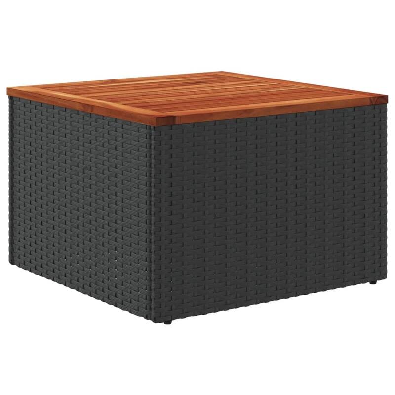 vidaXL Patio Table Outdoor Garden Firniture Side Tea Coffee Table Poly Rattan - 21.7 x 21.7 x 14.6 in
